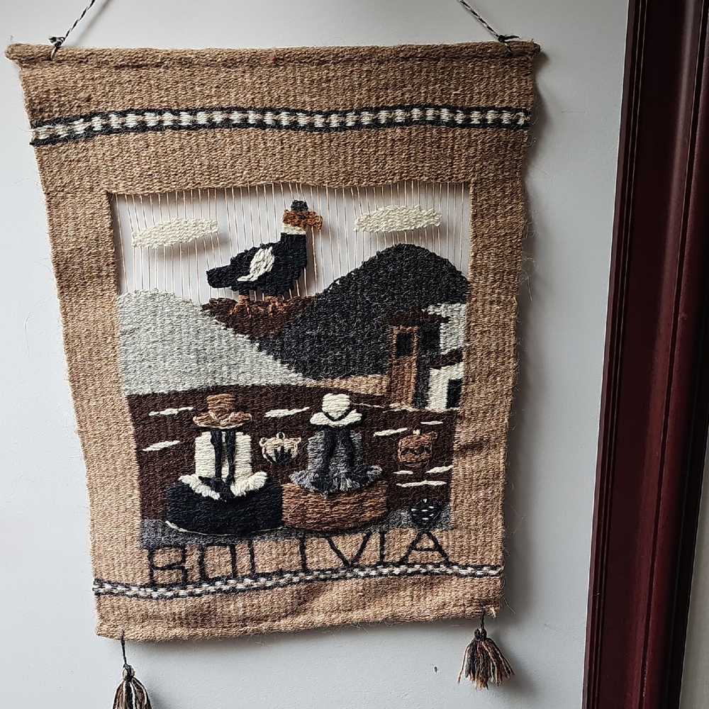 Handcrafted Vintage Bolivian Wool Textile Wall Hanging